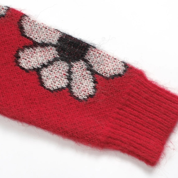 Red Sweater with Cat and Floral Design. NWOT - Picture 7 of 10